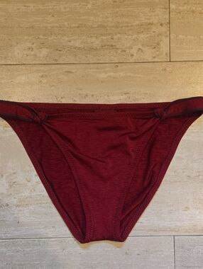 BECCA Stylish Cranberry Faux Tie Bikini Bottoms